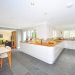 Brown and White Wooden Kitchen Island